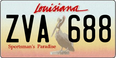 LA license plate ZVA688