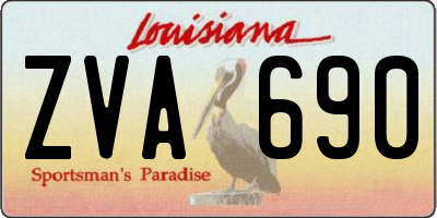 LA license plate ZVA690