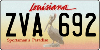 LA license plate ZVA692