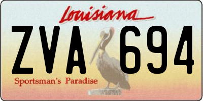 LA license plate ZVA694