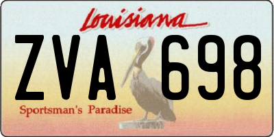 LA license plate ZVA698