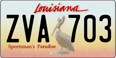 LA license plate ZVA703