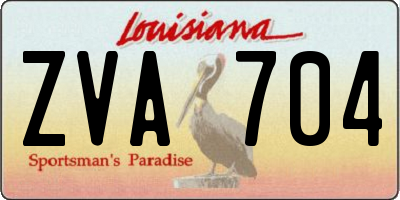 LA license plate ZVA704