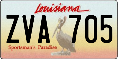 LA license plate ZVA705