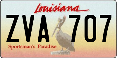 LA license plate ZVA707