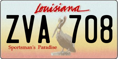 LA license plate ZVA708