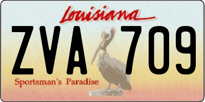 LA license plate ZVA709
