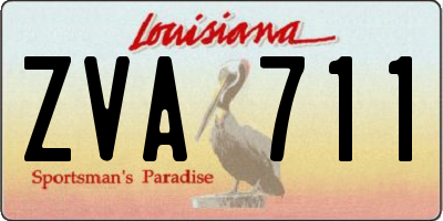 LA license plate ZVA711