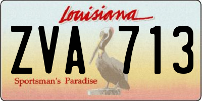 LA license plate ZVA713