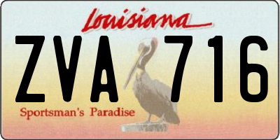 LA license plate ZVA716