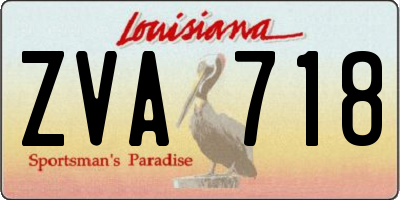 LA license plate ZVA718