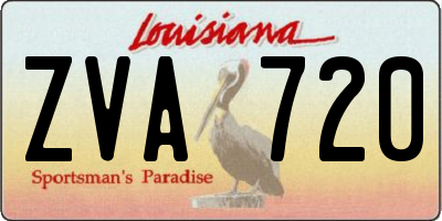 LA license plate ZVA720