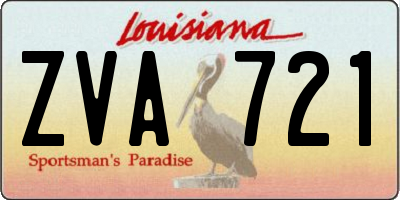 LA license plate ZVA721