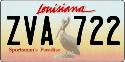 LA license plate ZVA722