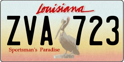 LA license plate ZVA723