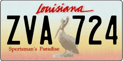 LA license plate ZVA724