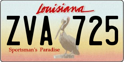LA license plate ZVA725
