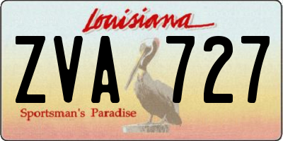 LA license plate ZVA727