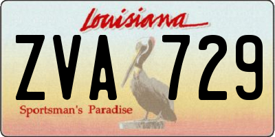 LA license plate ZVA729