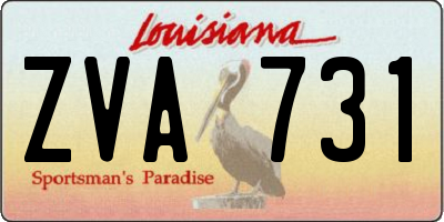 LA license plate ZVA731