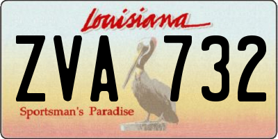 LA license plate ZVA732