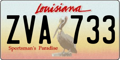 LA license plate ZVA733