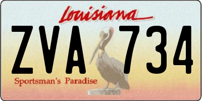 LA license plate ZVA734