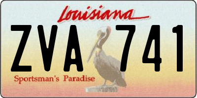 LA license plate ZVA741