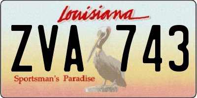 LA license plate ZVA743