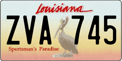 LA license plate ZVA745