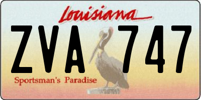 LA license plate ZVA747