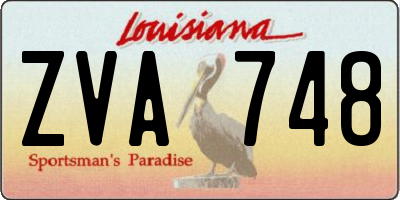 LA license plate ZVA748