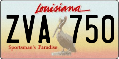 LA license plate ZVA750