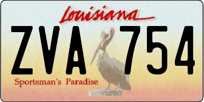 LA license plate ZVA754