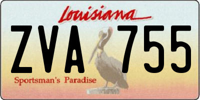 LA license plate ZVA755