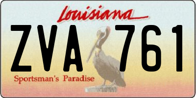 LA license plate ZVA761