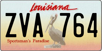 LA license plate ZVA764