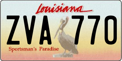 LA license plate ZVA770