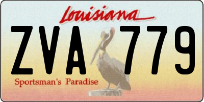 LA license plate ZVA779