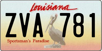 LA license plate ZVA781