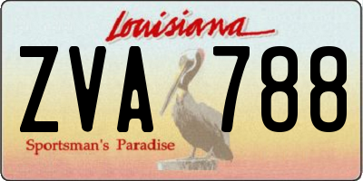 LA license plate ZVA788