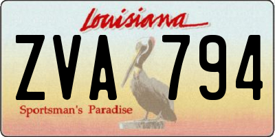 LA license plate ZVA794