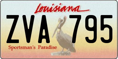 LA license plate ZVA795