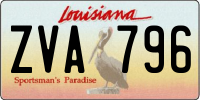 LA license plate ZVA796