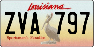 LA license plate ZVA797