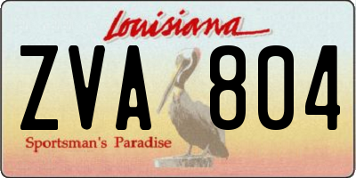 LA license plate ZVA804