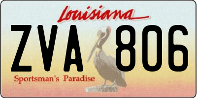 LA license plate ZVA806