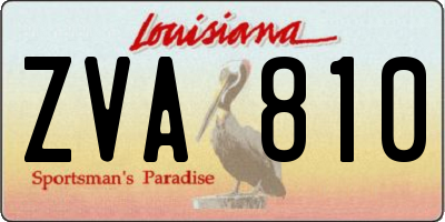 LA license plate ZVA810