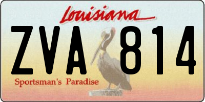 LA license plate ZVA814