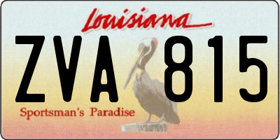 LA license plate ZVA815